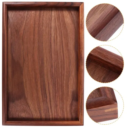 Bathroom Vanity Tray Countertop Perfume Display Wood Plate Rectangle Shampoo Bottle Holder