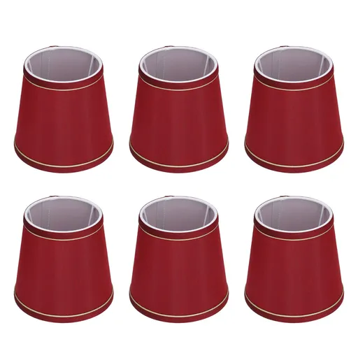 6PCS Fabric Lampshade Modern Simple Fabric Light Lampshade Phnom Penh Craftsmanship for E14 LampWine Red (PX43)