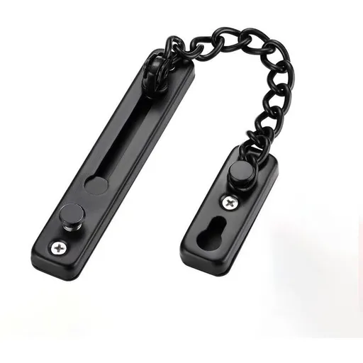 Door Chains, Anti Theft Door Chain Lock, Stainless Steel Door Security Chain Door Latch Lock Home Hotel, Black