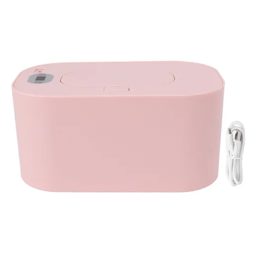 Baby Wipe Warmer USB Constant Temperature Portable Wipe Heater Temperature Adjustment Warm Keeper Dispenser 5V Pink