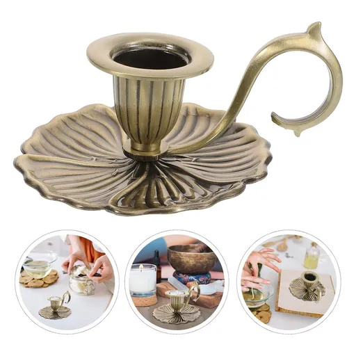 European Vintage Metal Lotus Candle Holder Romantic Wedding Dinner Table Centrepiece Home Decor Bronze