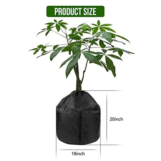 Plants Winter Protection Pot, Flower Pot Cover for Winter Garden Pot Protector Plant Covers Freeze Protection with Drawstring