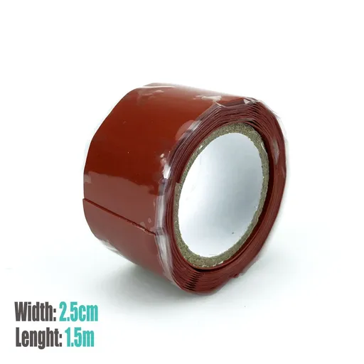 Self-Fusing Silicone Repair Tape for Waterproof Sealing of Pipe Joints, Faucets, Hoses and Plumbing Leaks, Multi-Color Resealable Roll (Red)