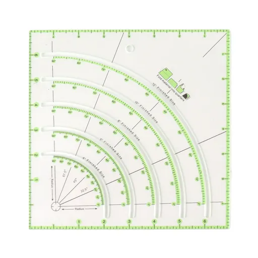 8 Inch Acrylic Quilting Ruler Multifunctional Clear Arcs Fans Quilt Circle Cutter Ruler for Patchwork Sewing Craft Tool