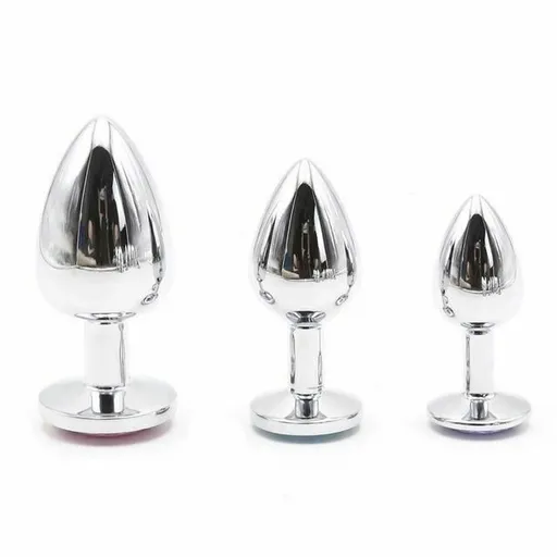 House Of Dasein Crystal Jewel Stainless Steel Anal Plugs Small Medium Large - 3 Set
