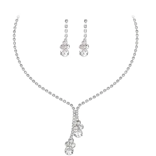 Pieces Jewelry Set for Prom Brides,Women's Silver Rhinestone Evening Bag Jewelry Sets Accessories Wedding Rhinestone Choker