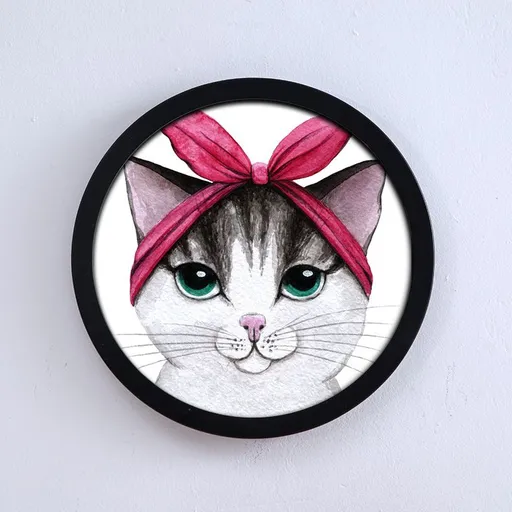 1 PCS-black Round Photo Frame Wood Hanging Picture Frames for Home Office Wall Decoration Simple and clear
