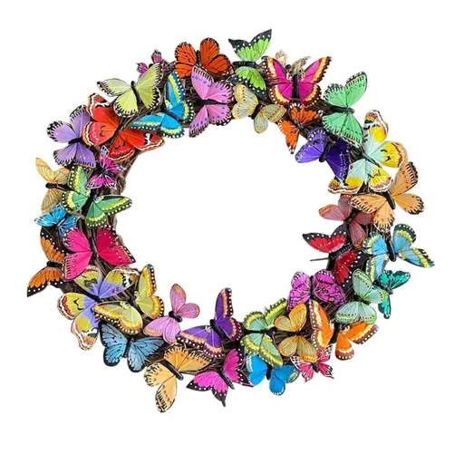 Butterflies Wreath Artificial Spring Wreath Front Door Wreath Butterfles Garden Wreath Door Hanging Ornament