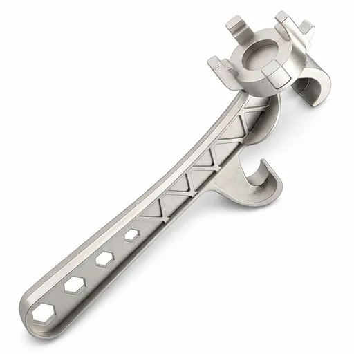 7-in-1 Aluminum Bung Wrench, Non-Sparking Heavy Duty Drum Opener, Fits 5-55 Gallon Drums & Bung Caps for Home, Garage & Industrial Use