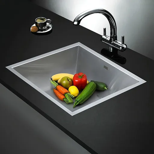 440x440mm Handmade 1mm 20 Gauge Stainless Steel Kitchen Laundry Sink with Waste