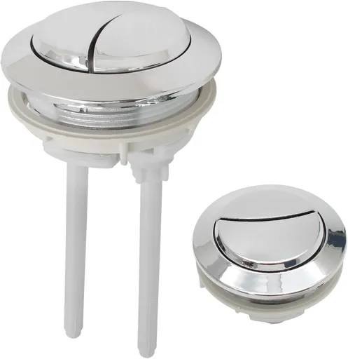 Toilet Tank Push Button 48mm Thread Diameter Dual Push Flushing Button Adjustable Toilet Water Tank Button Replacement, Pack of 1