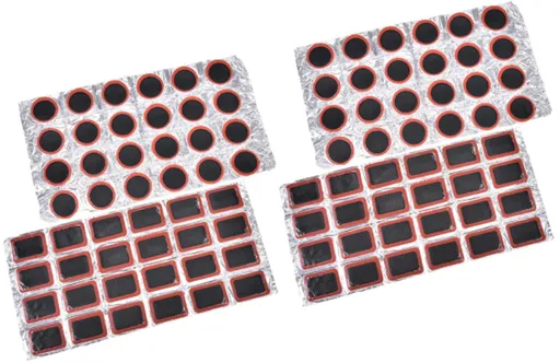 96 pieces - Tire patches - Outdoor bicycle tire tool - Round, rectangular - Ø 28.8 mm, 34 * 24.5 mm - Black - non-adhesive - rubber