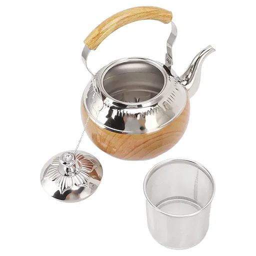 Modern Stainless Steel Tea Pot with Ergonomic Handle No Leak Spout for Home Storage