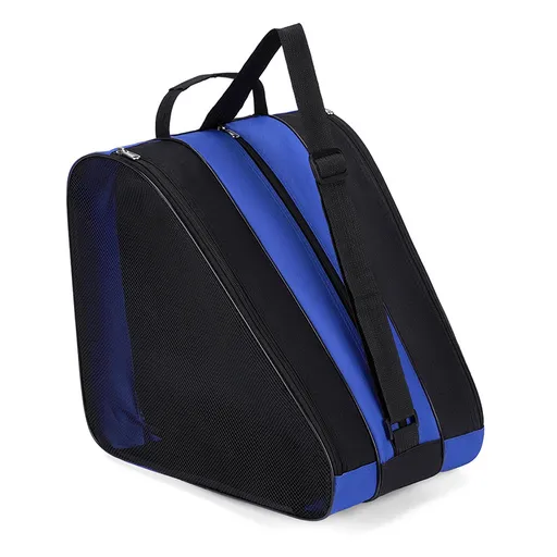 Blue 3-Compartment Roller Skate Bag Breathable Mesh Ice Skate Carrier with Adjustable Shoulder Strap for Kids and Adults Australian Sports Accessories