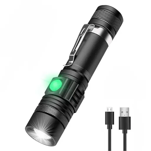 LED Tactical Flashlight, Super Bright LED Flashlight Rechargeable 2000 High Lumen, Pocket-Sized LED Torch with Clip