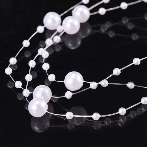 16.5 Ft Christmas Beads Decoration Pearl Strands Chain for Christmas Tree Decoration Indoor Outdoor Home Mantle Fireplace Holiday