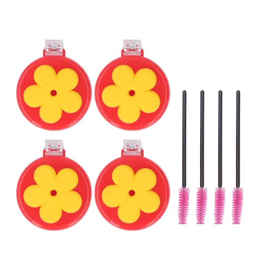 4 Pcs Handheld Hummingbird Feeders with Clips Plastic Hummingbird Feeder Replacement Parts with Cleaning Brush Mini Window