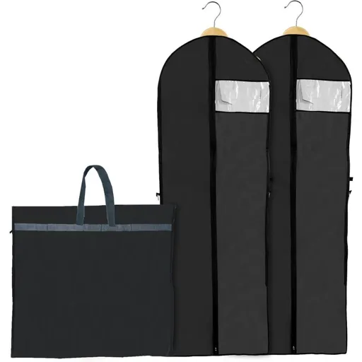 2 pcs Foldable Garment Covers 180X60Cm, Breathable Dustproof Protective Cover For Long Wedding Evening Dress Suits