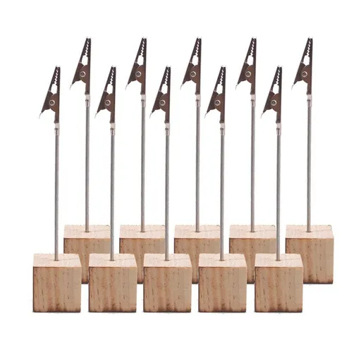10 Pcs Lightweight Cube Base Memo Clips Holder with Alligator Clip Clasp for Displaying Number Cards Name Cards Photos