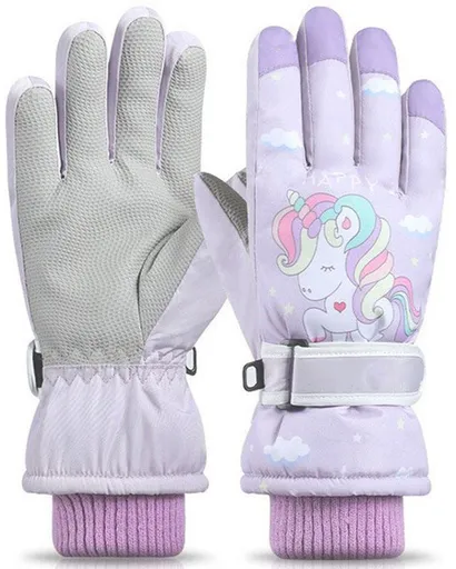 Winter Gloves, Gloves, children's gloves, mittens, children's waterproof gloves, for Cold Weather, Travel and Daily Winter Wear, Purple