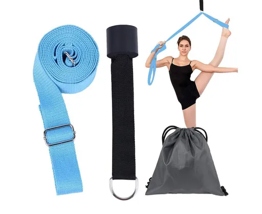 Adjustable Leg Stretcher, Door Flexibility Stretching Leg Strap,Great for Ballet Cheer Dance Gymnastics or Any Sport Leg Stretcher Door - Lake blue