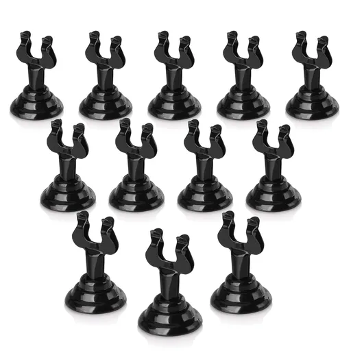 Ring-Clip Number Holder/Number Stand/Place Card Holder, Set of 12, 1.5-Inch, Black for Photos, Food Signs, Memo Notes