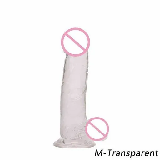 House Of Dasein Jelly Realistic Flexible Penis Dong Cock And Balls Dildo Suction Cup - Transparent - M