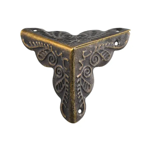 Box Corner Protectors Metal Cabinet Corner Protectors Vintage Edge Guards for Furniture Decorative with Mounting Screws (2pcs)