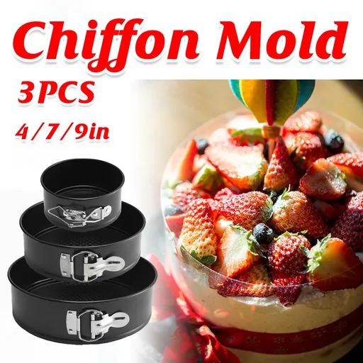 3PCS Removable Bottom Springform Baking Pan Set for DIY Dessert Makin 4/7/9Inch