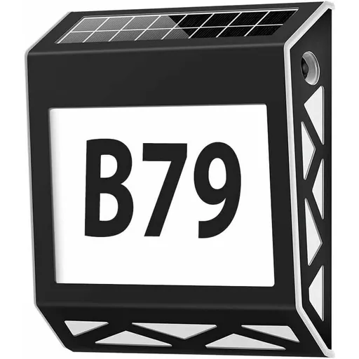 Number of Home Solar Light 8 Led of Home with Switch Crepuscular in Steel Stainless IP54 Waterproof Outdoor with Numbers 09 and Letters A