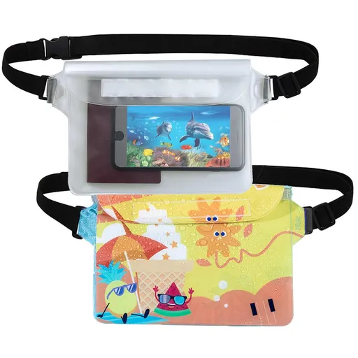 2-Pack Waterproof Pouch Screen Touch Sensitive Dry Bag with Adjustable Strap -Keep Cell phone&Valuables Dry, Beach Accessories