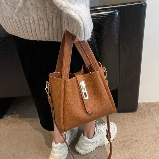Brown Women Retro Bucket Crossbody Bag | Halloween Vintage Gift | Niche High‑Sense Handheld Basket Style Shoulder Purse