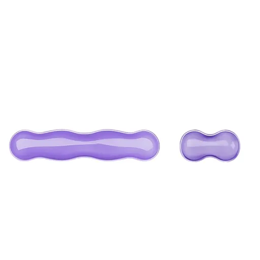 Purple Cooling Gel Keyboard and Mouse Wrist Rest Set - Ergonomic Silicone Support, Non-Slip Base - Transparent Cushion for Office, Gaming & Home Desk Setup