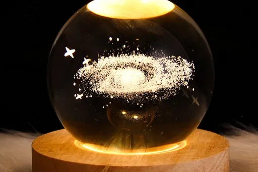 3D Milky Way System Ball with LED Stand Base Romantic Decor 3D Galaxy Crystal Ball Night Light Glass Sphere Paperweight Decorative Balls Birthday Christmas Gifts for Boys Girls - Nebula