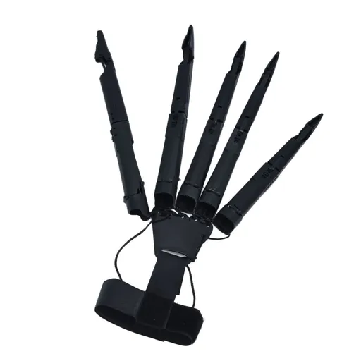 Halloween Articulated Fingers 3 Dimensions Printed Articulated Finger Extensions for Halloween Party CosplayBlack Right Hand