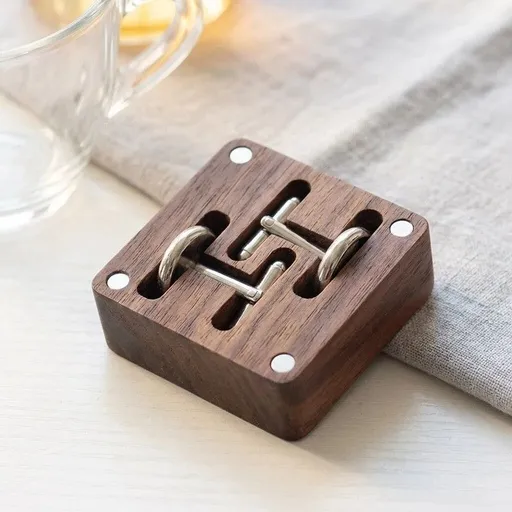 Cufflink & Button Storage Gift Box - Walnut Wood