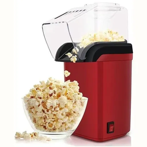 Electric Popcorn Maker Hot Air Popcorn Machine Home Popcorn Popper Healthy - Red - Size 01