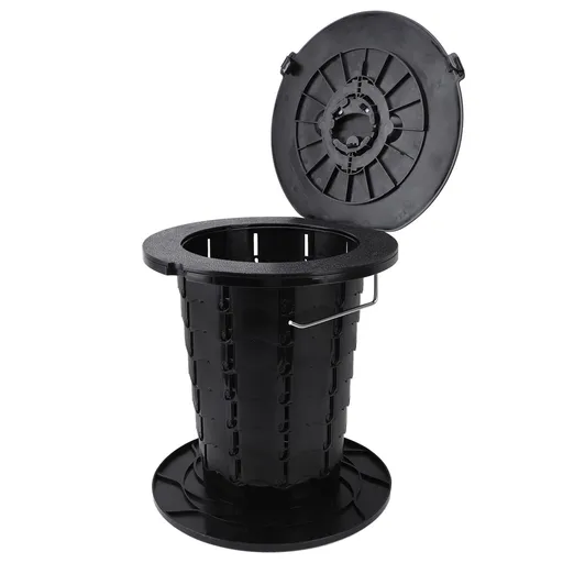 Retractable Portable Toilet Foldable Travel Toilet 7 Level Adjustable Height Camping Portable Potty for Adults Kids 330.7lb Load Capacity Black