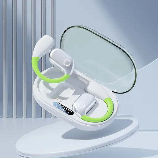 True Wireless Earbuds Clear Sound Over-Ear Fit Transparent White