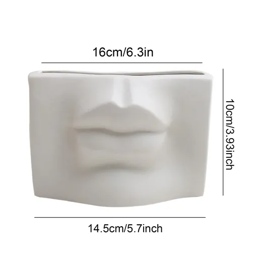 Ceramic Flower Vase Human Face Vase Minimalist Decorative Hydroponic Flower Arrangement Container
