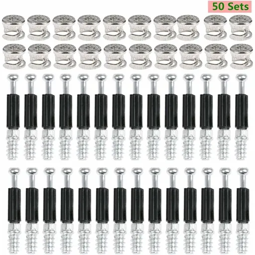 Cam Fittings 50 Pair Furniture Cabinet Panel Connection Ø15Mm Invisible Connector For Kitchen Cabinet, Cupboard, Wooden