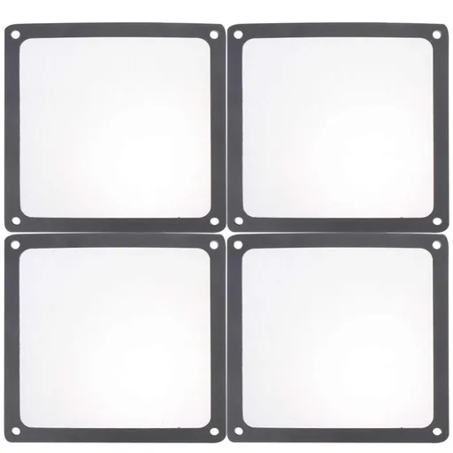 4 pack 120mm Ultra Fine Fan Filter with Magnet Cooling black, Computer Fan Filter Grills , Ultra Fine Aluminum Mesh, Black Color