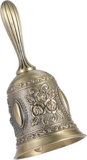 Hand Bell Service Call - Vintage Metal Dinner Bell for Weddings, Seniors, Bedside - 1 Pack