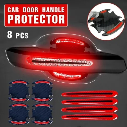 8PCS Car Door Handle Stickers Paint Scratch Protector Clear Film Transparent