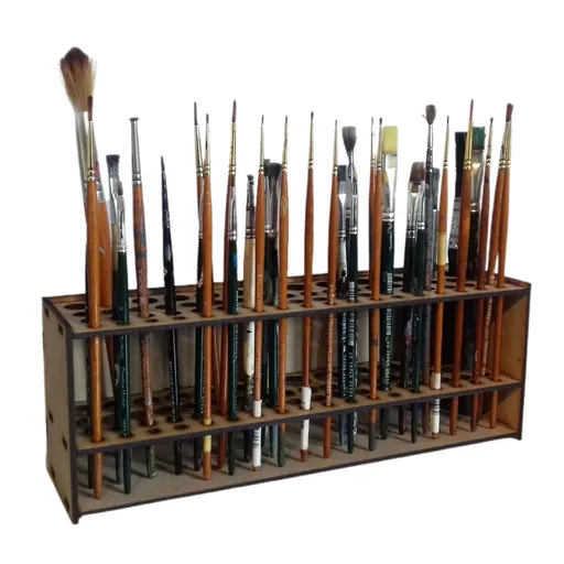 67 Holes Paintbrush Holder Stand Wooden Paint Brush Holder | Wooden Paintbrush Holder Stand 67 Paint Brushes