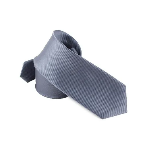 Men's Skinny Tie Fashion Solid Plain Satin Formal Wedding Casual Necktie Ties - Dark Grey