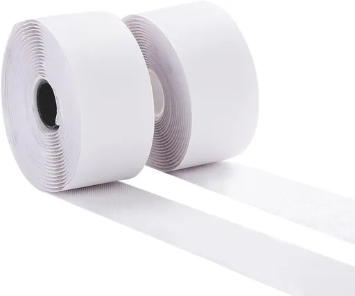 2 Inch Wide Hook and Loop Tape, Excellent Grip, Strong Adhesive Back, Nylon Self-Adhesive Fastener Strips for Fixing and Hanging, Home School and Office e (White, 15 Feet)