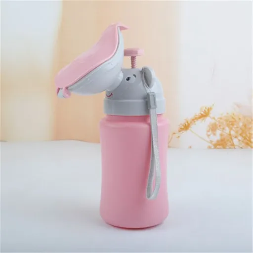 Travel Urinal Portable Potty Pee Cup for Girls Urinal Emergency Toilet for Camping Car Travel and Kid Potty Pee Training (Pink)