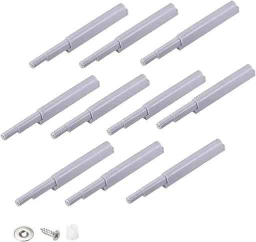 10 pieces - Door catch - Door damper - Door buffer - Door closer - Handleless - Buffer push catches - Automatic Push Door Openers - damper buffers - cabinet door damper - with accessories - for cabinet doors, kitchen cabinets, furniture and kitchen d