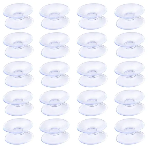 20 Pack Double Sided Suction Cups Clear PVC Plastic Sucker for Glass Table Mirror Double Sided Suction Cups For Glass Table Top